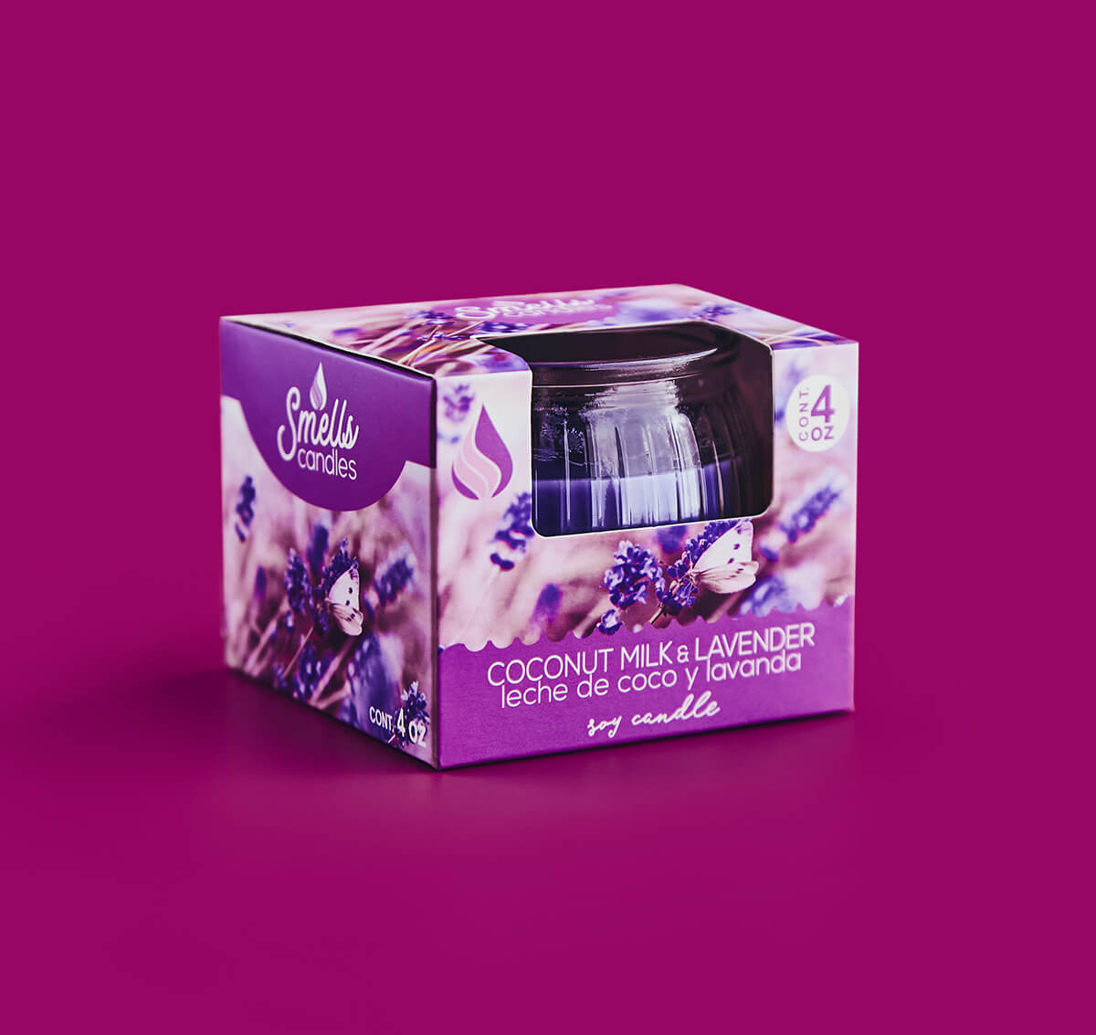 Coconut Milk & Lavender Single Wick Scented Candle, 4 oz