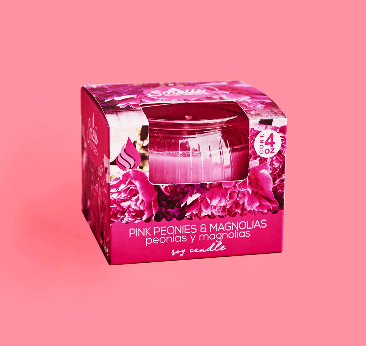 Pink Peonies & Magnolias Single Wick Scented Candle, 4 oz