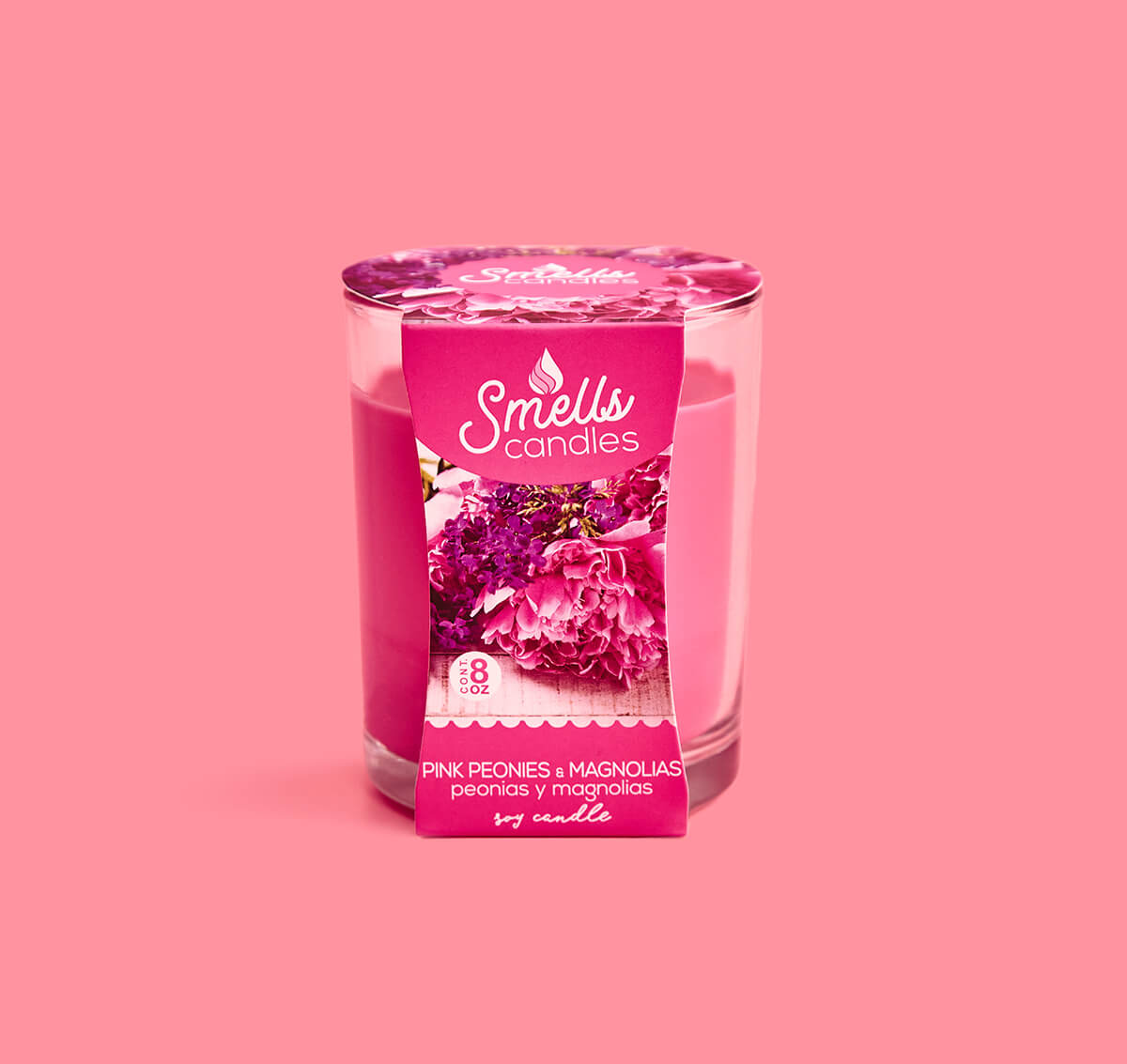 Pink Peonies & Magnolias Single Wick Scented Candle, 8 oz