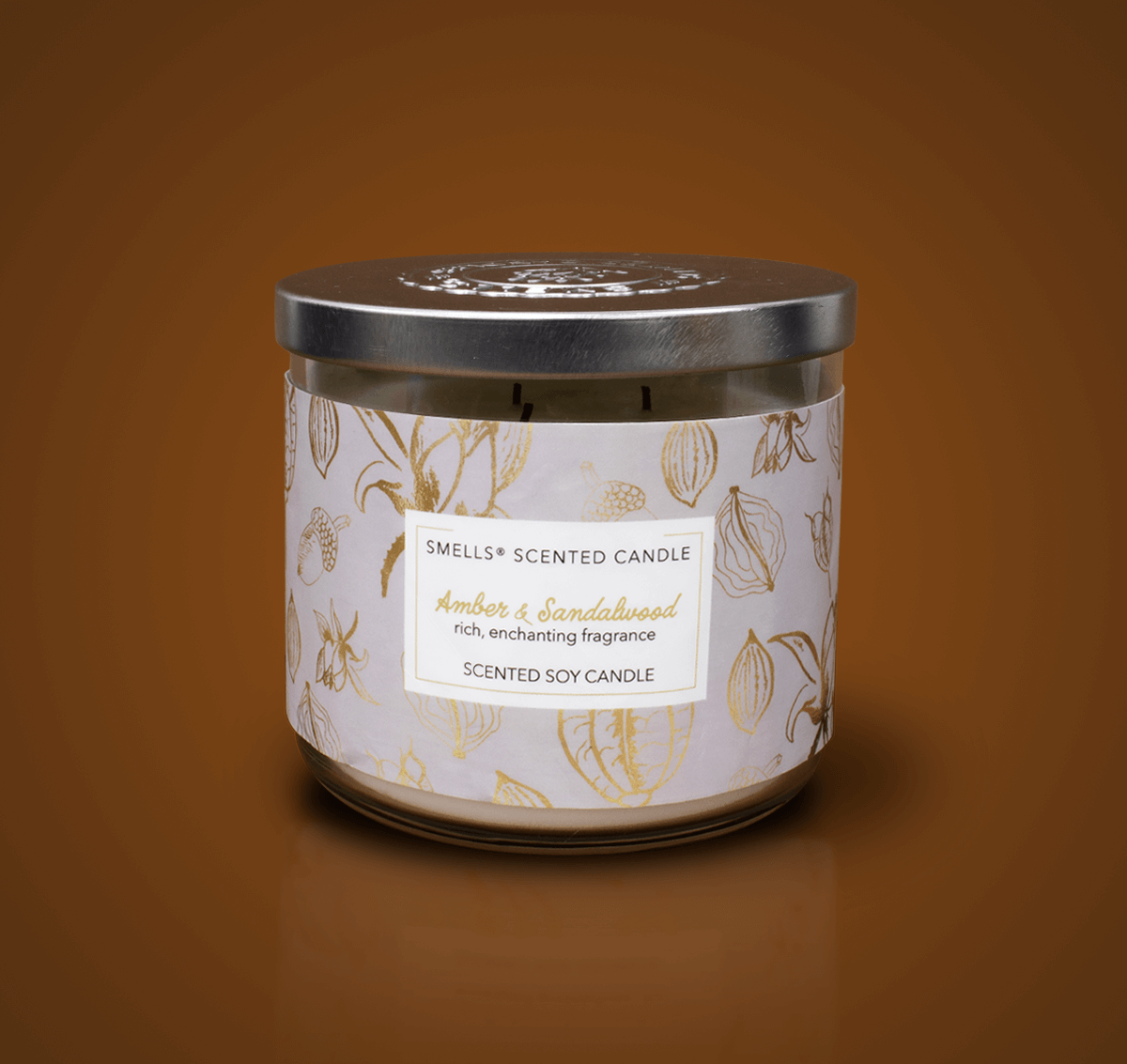 Amber & Sandalwood 3-wick Scented Candle 16 oz